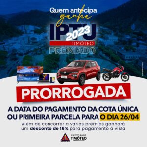 Prefeitura de Timóteo prorroga o prazo para o pagamento de IPTU Premiado 2023 à vista ou em primeira parcela - Portal ZUG - Vale do Aço