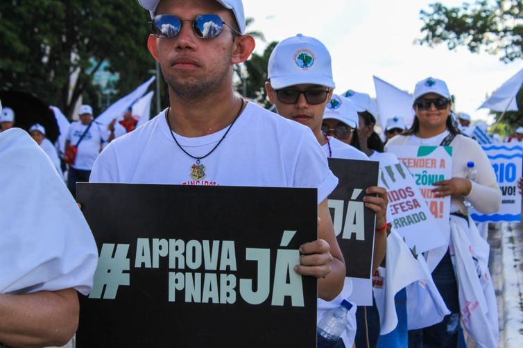 Brsília (DF) 14/11/2023 Ato da campanha Revida Mariana realizado há duas semanas em Brasília cobrou aprovação do PNAB
Crédito: Patricia Sousa