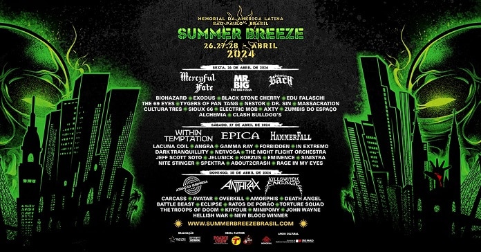 Line-up completo do Summer Breeeze Brasil 2024