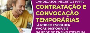 Educação disponibiliza escolha de vagas para candidatos inscritos para contratação e convocação temporárias