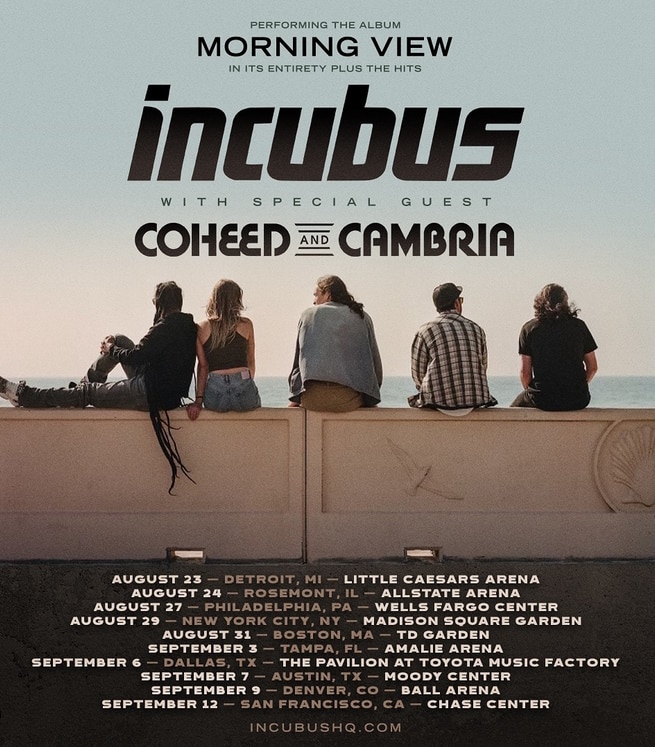 Cartaz dos shows de Morning View do Incubus