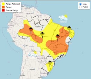 INMET divulga alerta de "perigo" para 161 cidades do Leste de MG