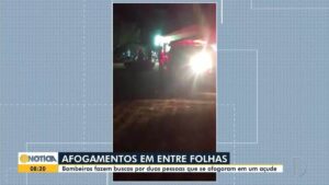 Idoso e jovem desaparecem após se afogarem em açude na cidade de Entre Folhas; bombeiros fazem buscas