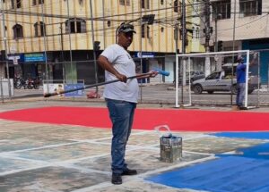 Após reportagem do JBN, quadra do bairro Olaria, em Timóteo, recebe intervenções