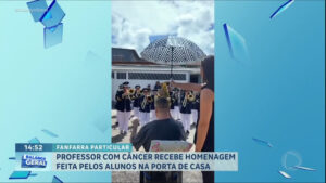 Professor de música com câncer recebe homenagem dos alunos na porta de casa - RecordTV