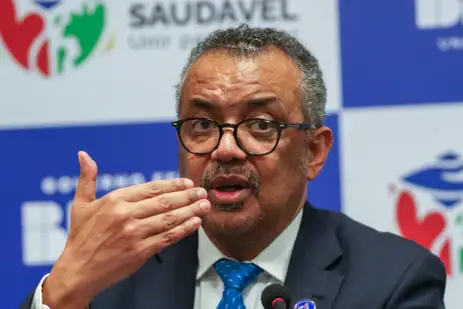 Brasília, DF 07/02/2024 O diretor-geral da Organização Mundial da Saúde (OMS), Tedros Adhanom, participa do lançamento do programa Brasil Saudável, para eliminar doenças determinadas socialmente  Foto: Fabio Rodrigues-Pozzebom/ Agência Brasil