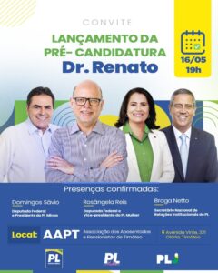 PL oficializa nesta quinta-feira a pré-candidatura de Dr. Renato à Prefeito de Timóteo