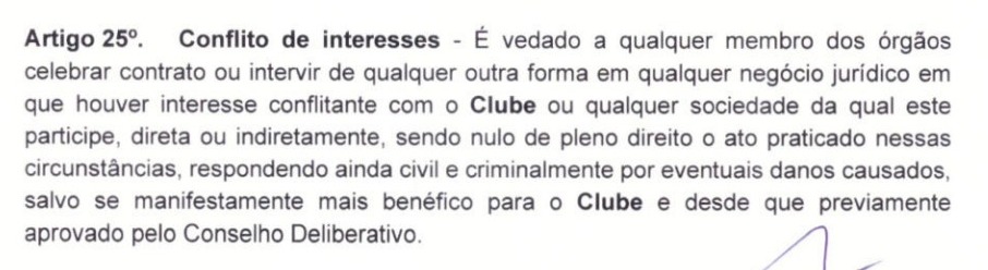 Parte do novo estatuto do Atlético - (foto: Reprodução)