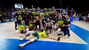Jogadores de vlei da Seleo Brasileira (foto: Reproduo/FIVB)