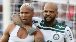 Deyverson e Felipe Melo atuaram juntos pelo Palmeiras (foto: Cesar Greco/Palmeiras)