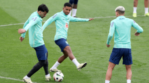 Rodrygo Goes, atacante da Seleo Brasileira e do Real Madrid (foto: Pierre-Philippe Marcou/AFP)