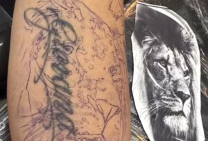 Ídolo do Atlético faz tatuagem para esconder nome da ex-esposa