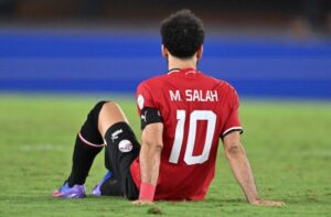 Salah em ao pelo Egito na Copa Africana de Naes (foto: Franck Fife /AFP)