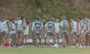 Jogadores do Atltico em treino na Cidade do Galo (foto: Pedro Souza/Atltico)