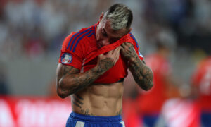 Vargas em jogo pelo Chile na Copa Amrica (foto: Rob Carr/Getty Images/AFP )