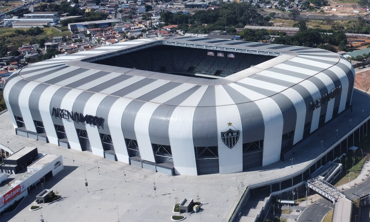 Vista area da Arena MRV, estdio do Clube Atltico Mineiro, no bairro Califrnia, em Belo Horizonte - (foto: Leandro Couri/EM/D.A Press)