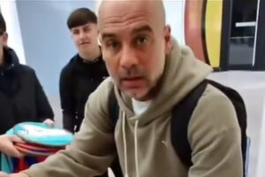 Guardiola se exalta com fãs que pediam autógrafos: ‘Não venham de novo’