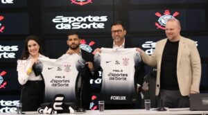 Corinthians apresenta Esportes da Sorte como patrocinadora (foto: Jos Manoel Idalgo/Agncia Corinthians)