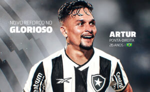 Atacante Artur  o novo reforo do Botafogo para 2025 (foto: Divulgao/Botafogo)