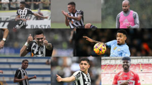 Balano de vendas do Atltico em 2024 contabiliza transferncias de oito jogadores (foto: Edesio Ferreira/EM/D.A Press, Pedro Souza/Atltico,  Alexandre Guzanshe/EM/D.A Press, Paul Ellis/AFP, Bruno Sousa/Atltico, Mauro Pimentel/AFP e Divulgao/Spartak Moscou)