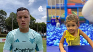 Marlon, lateral-esquerdo do Cruzeiro, e Jlia, torcedora que enfrenta doena rara (foto: Reproduo/Cruzeiro; Reproduo/Instagram)