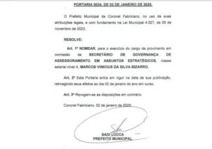 Ex-prefeito assume secretaria na Prefeitura de Coronel Fabriciano