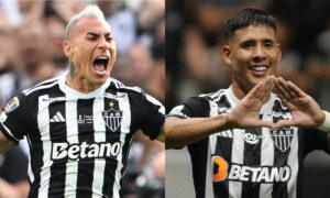 Eduardo Vargas e Matas Zaracho saram do Atltico (foto: Luis Robayo/AFP PHOTO e Alexandre Guzanshe/EM/D.A. Press)