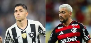 Savarino, do Botafogo, e Arrascaeta, do Flamengo (foto: Vitor Silva/Botafogo e Gilvan de Souza e Paula Reis / Flamengo)