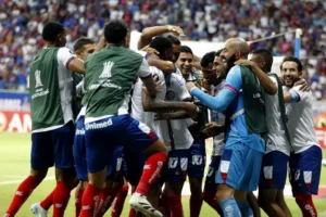 Bahia est na terceira fase preliminar da Libertadores (foto: ARISSON MARINHO / AFP)