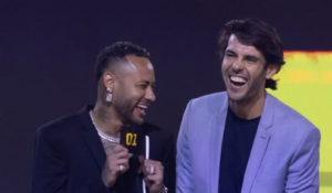 Neymar e Kak sorrindo (foto: Reproduo/Instagram)