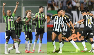 Amrica e Atltico sero os protagonistas da final do Campeonato Mineiro de 2025 (foto: Montagem com imagens de Alexandre Guzanshe/EM/D.A Press e Leandro Couri/EM/D.A Press)