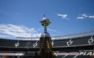 Taa da Libertadores no Monumental de Nez, palco da final entre Atltico e Botafogo (foto:  Luis ROBAYO / AFP)