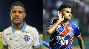 Jogadores das equipes (foto: Divulgao / @oaugustoliveira - CSA / @leticiamartinsphoto - Bahia)