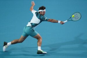 Thiago Wild durante partida do Miami Open (foto: Rich Storry / GETTY IMAGES NORTH AMERICA / Getty Images via AFP)