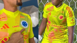 Camisa de goleiro do Cruzeiro gerou polmica (foto: Reproduo)