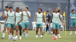 Time do Cruzeiro treinando (foto: Alexandre Guzanshe/EM/DA Press)