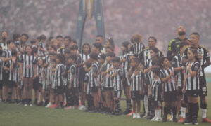 Jogadores do Atltico reunidos antes de jogo no Mineiro (foto: Alelxandre Guzanshe/EM/DA.Press)