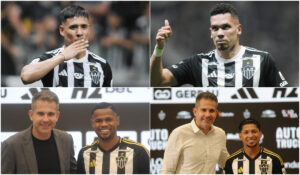 Zaracho, Paulinho, Jnior Santos e Rony foram protagonistas das transferncias mais badaladas do Atltico nesta janela (foto: Montagem com imagens de Alexandre Guzanshe/EM/DA.Press)