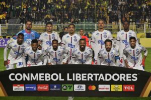 Time do Bahia na Copa Libertadores (foto: AIZAR RALDES/AFP)