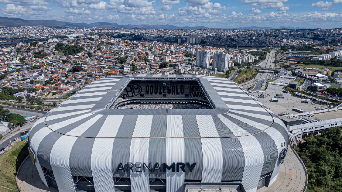 Arte na Arena MRV vista de cima do estdio - (foto: Pedro Souza/Atltico) Arte na Arena MRV vista de cima do estdio - (foto: Pedro Souza/Atltico)