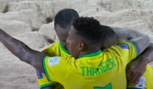 Thanger marcou o segundo gol da Seleo na estreia (foto: Reproduo/Youtube)
