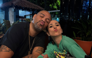 Adriano Imperador e Tat Werneck abraados (foto: Reproduo/Instagram)