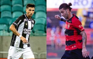 Lucas Mugni, do Cear, e Sergio Oliveira, do Sport (foto: Gabriel Silva / Cear SC e Paulo Paiva / Sport Recife)