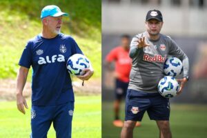 Treinadores das equipes (foto: Divulgao - o_liveski | Grmio FBPA - Ari Ferreira | Bragantino)