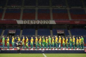 Andr Jardine conquistou ouro pela Seleo Brasileira nos Jogos Olmpicos de Tquio (foto: Lucas Figueiredo/CBF)