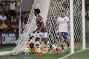 Keno comemora gol do Fluminense contra o Unin Espaola (foto: Lucas Meron/Fluminense)