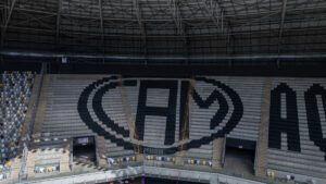 Parte da arte feita por torcedores do Atltico na Arena MRV (foto: Pedro Souza/Atltico)