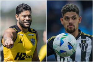 Hulk exaltou gol de Rubens em Iquique x Atltico (foto: Pedro Souza/Atltico)