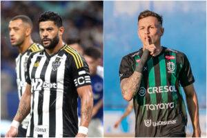 Hulk e Matheus Moraes, destaques de Atltico e Maring, respectivamente (foto: Montagem com imagens de Edsio Ferreira/EM/D.A. Press e Fernando/Maring)