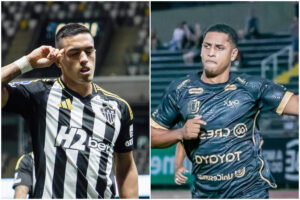 Jogadores de Atltico e Maring (foto: Pedro Souza/Atltico e Fernando Teramatsu/Maring)